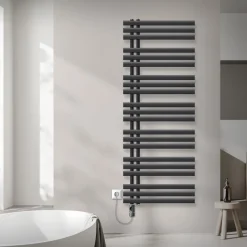 Badheizkörper Mittelanschluss 600x1600 mm Anthrazit mit Heizstab 1200W LuxeBath-ECD Germany Clearance