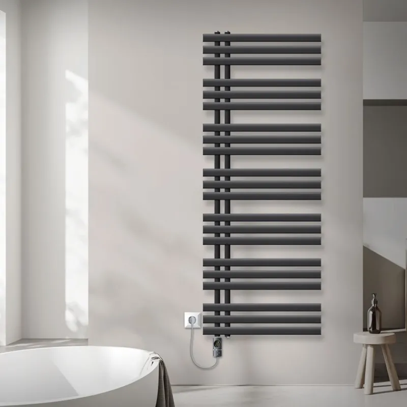 Badheizkörper Mittelanschluss 600x1600 mm Anthrazit mit Heizstab 1200W LuxeBath-ECD Germany Clearance