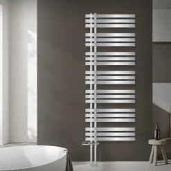 Badheizkörper Mittelanschluss 600x1600 mm Chrome mit Boden Anschlussgarnitur LuxeBath-ECD Germany Outlet