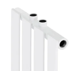 Badheizkörper Mittelanschluss 480x1800 mm Weiß mit Wand Anschlussgarnitur LuxeBath-ECD Germany