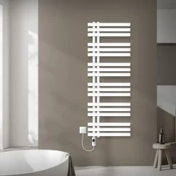 Badheizkörper Mittelanschluss 500x1400 mm Weiß mit Heizstab 1200W LuxeBath-ECD Germany Online