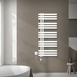 Badheizkörper Mittelanschluss 500x1200 mm Weiß mit Heizstab 1200W LuxeBath-ECD Germany Best