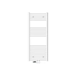 Badheizkörper Mittelanschluss 500x1200 mm Weiß gebogen mit Boden Anschlussgarnitur LuxeBath-ECD Germany Hot