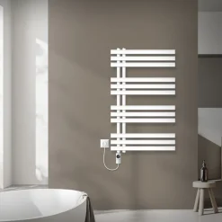 Badheizkörper Mittelanschluss 600x1000 mm Weiß mit Heizstab 300W LuxeBath-ECD Germany New