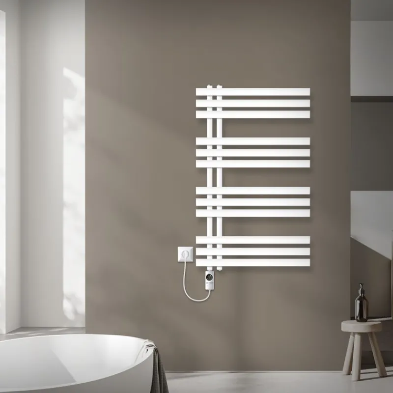 Badheizkörper Mittelanschluss 600x1000 mm Weiß mit Heizstab 300W LuxeBath-ECD Germany New