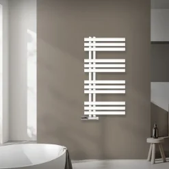 Badheizkörper Mittelanschluss 500x1000 mm Weiß mit Wand Anschlussgarnitur LuxeBath-ECD Germany New