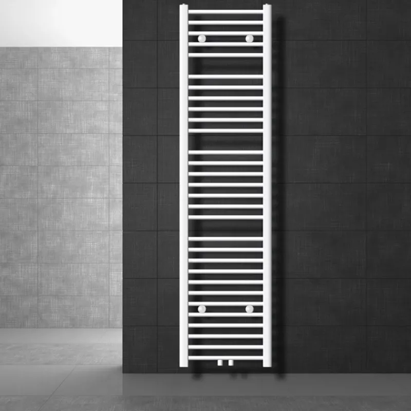 Badheizkörper Mittelanschluss 400x1800 mm Weiß gerade inkl. Montagematerial LuxeBath-ECD Germany New