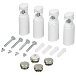 Badheizkörper Mittelanschluss 400x1500 mm Weiß gerade mit Universal Anschlussgarnitur LuxeBath-ECD Germany Discount