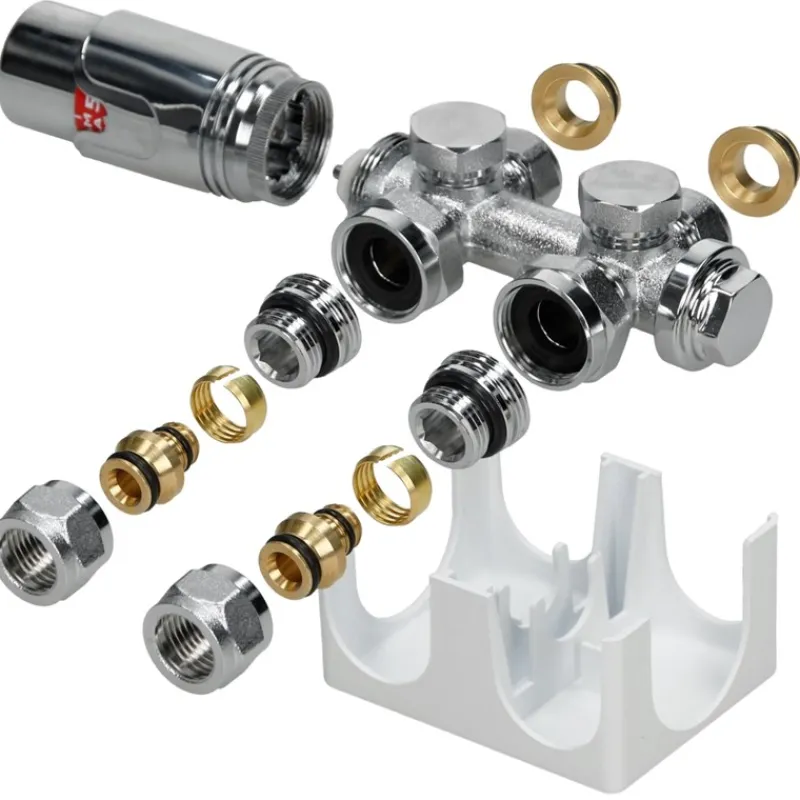 Badheizkörper Mittelanschluss 600x1600 mm Weiß mit Universal Anschlussgarnitur LuxeBath-ECD Germany New