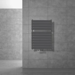 Badheizkörper Mittelanschluss 600x800 mm Anthrazit mit Wand Anschlussgarnitur LuxeBath-ECD Germany