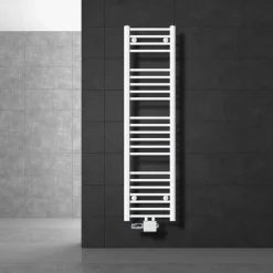 Badheizkörper Mittelanschluss 300x1400 mm Weiß gerade mit Universale Anschlussgarnitur LuxeBath-ECD Germany Sale