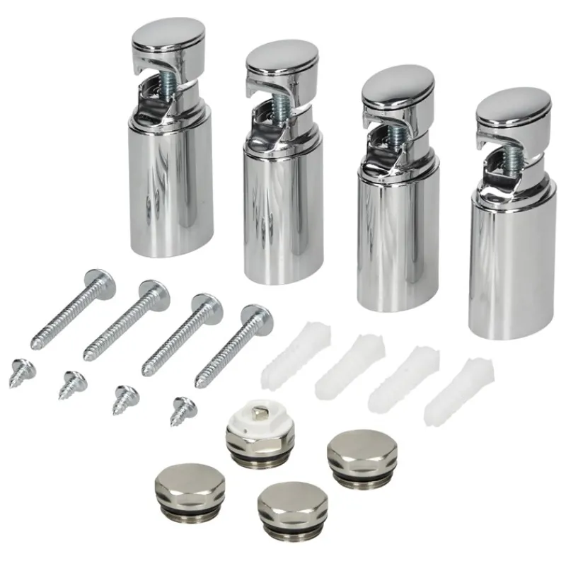 Badheizkörper Mittelanschluss 300x1400 mm Chrome gerade mit Universale Anschlussgarnitur LuxeBath-ECD Germany Hot