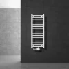 Badheizkörper Mittelanschluss 300x800 mm Weiß gerade mit Universale Anschlussgarnitur LuxeBath-ECD Germany Clearance