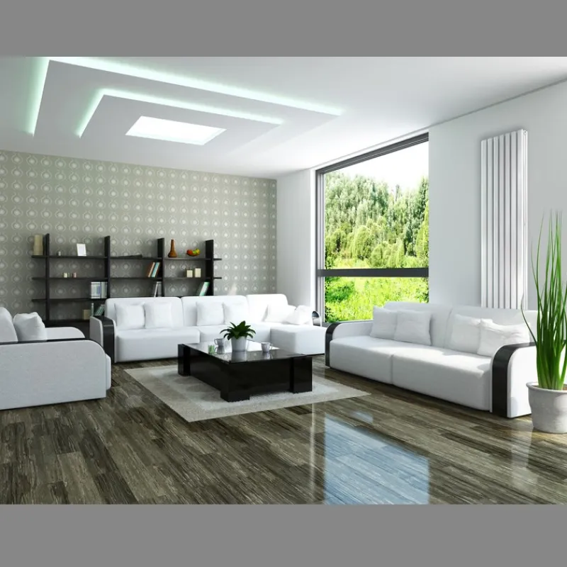 Badheizkörper Mittelanschluss 370x1800 mm Weiß mit Universal Thermostatventil LuxeBath-ECD Germany New