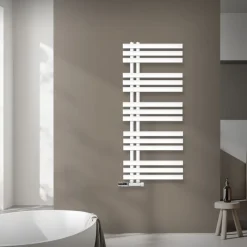 Badheizkörper Mittelanschluss 500x1200 mm Weiß mit Wand Anschlussgarnitur LuxeBath-ECD Germany New