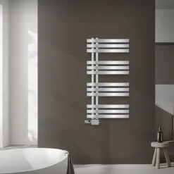 Badheizkörper Mittelanschluss 500x1000 mm Chrome mit Universale Anschlussgarnitur LuxeBath-ECD Germany