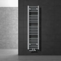 Badheizkörper Mittelanschluss 300x1400 mm Chrome gerade mit Wand Anschlussgarnitur LuxeBath-ECD Germany Sale