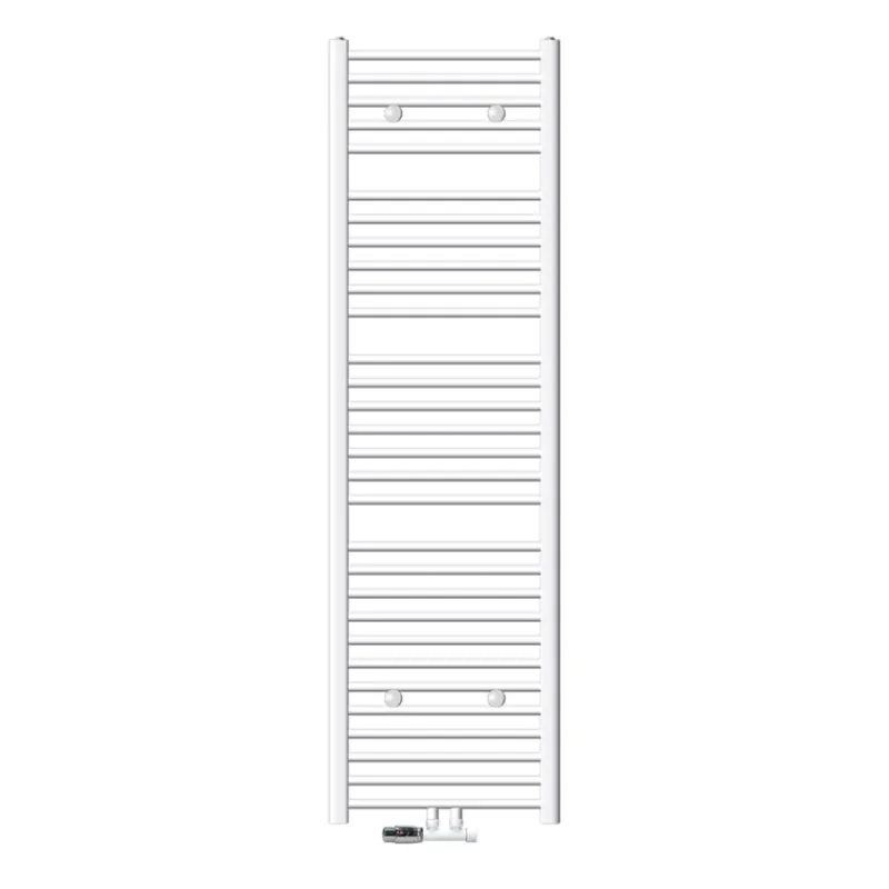 Badheizkörper Mittelanschluss 500x1800 mm Weiß gerade mit Wand Anschlussgarnitur LuxeBath-ECD Germany