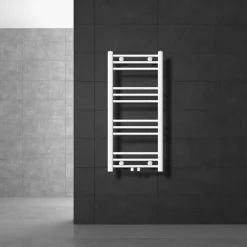 Badheizkörper Mittelanschluss 400x800 mm Weiß gerade inkl. Montagematerial LuxeBath-ECD Germany Online