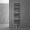 Badheizkörper Mittelanschluss 300x1400 mm Anthrazit gerade mit Boden Anschlussgarnitur LuxeBath-ECD Germany Online