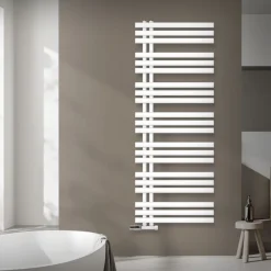 Badheizkörper Mittelanschluss 600x1600 mm Weiß mit Wand Anschlussgarnitur LuxeBath-ECD Germany Clearance
