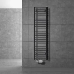 Badheizkörper Mittelanschluss 300x1400 mm Anthrazit gerade mit Universale Anschlussgarnitur LuxeBath-ECD Germany Sale