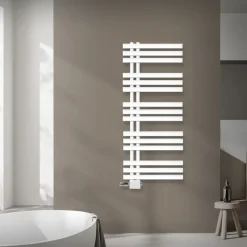 Badheizkörper Mittelanschluss 500x1200 mm Weiß mit Universal Thermostatventil LuxeBath-ECD Germany Online