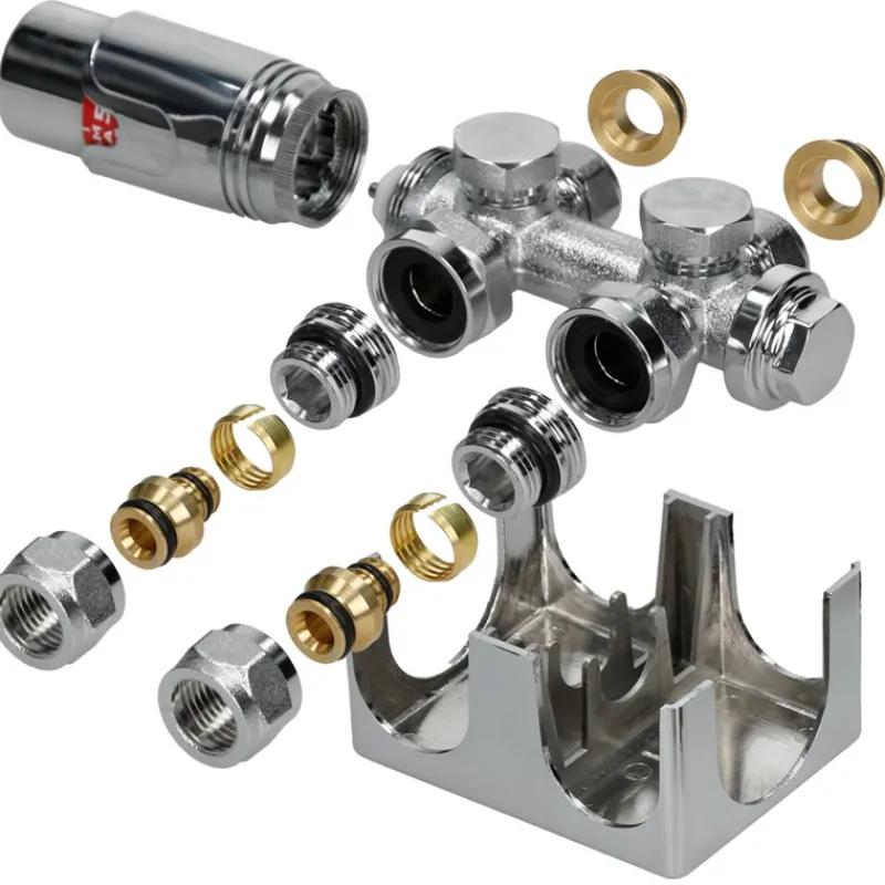 Badheizkörper Mittelanschluss 500x1200 mm Weiß mit Universal Thermostatventil LuxeBath-ECD Germany Online