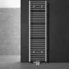 Badheizkörper Mittelanschluss 500x1800 mm Chrome gerade mit Boden Anschlussgarnitur LuxeBath-ECD Germany Outlet