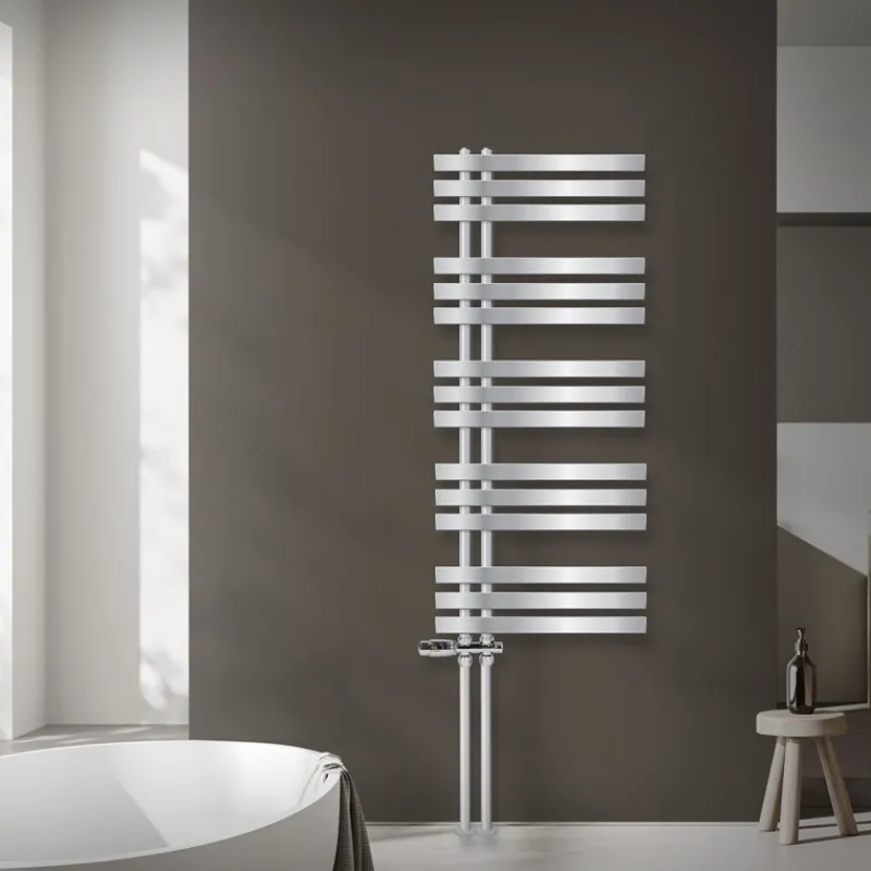Badheizkörper Mittelanschluss 500x1200 mm Chrome mit Boden Anschlussgarnitur LuxeBath-ECD Germany Sale