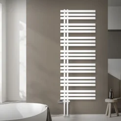 Badheizkörper Mittelanschluss 600x1600 mm Weiß mit Boden Anschlussgarnitur LuxeBath-ECD Germany Online