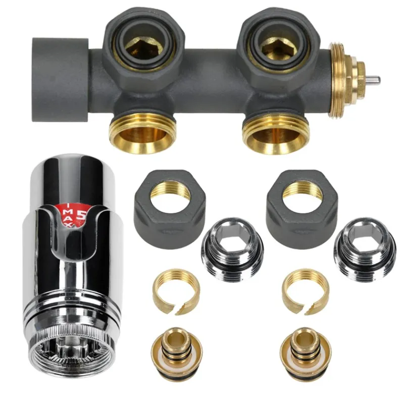 Badheizkörper Mittelanschluss 300x800 mm Anthrazit gerade mit Wand Anschlussgarnitur LuxeBath-ECD Germany Best