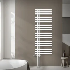 Badheizkörper Mittelanschluss 500x1400 mm Weiß mit Boden Anschlussgarnitur LuxeBath-ECD Germany Discount