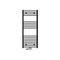 Badheizkörper Mittelanschluss 500x1200 mm Anthrazit gerade mit Wand Anschlussgarnitur LuxeBath-ECD Germany Discount