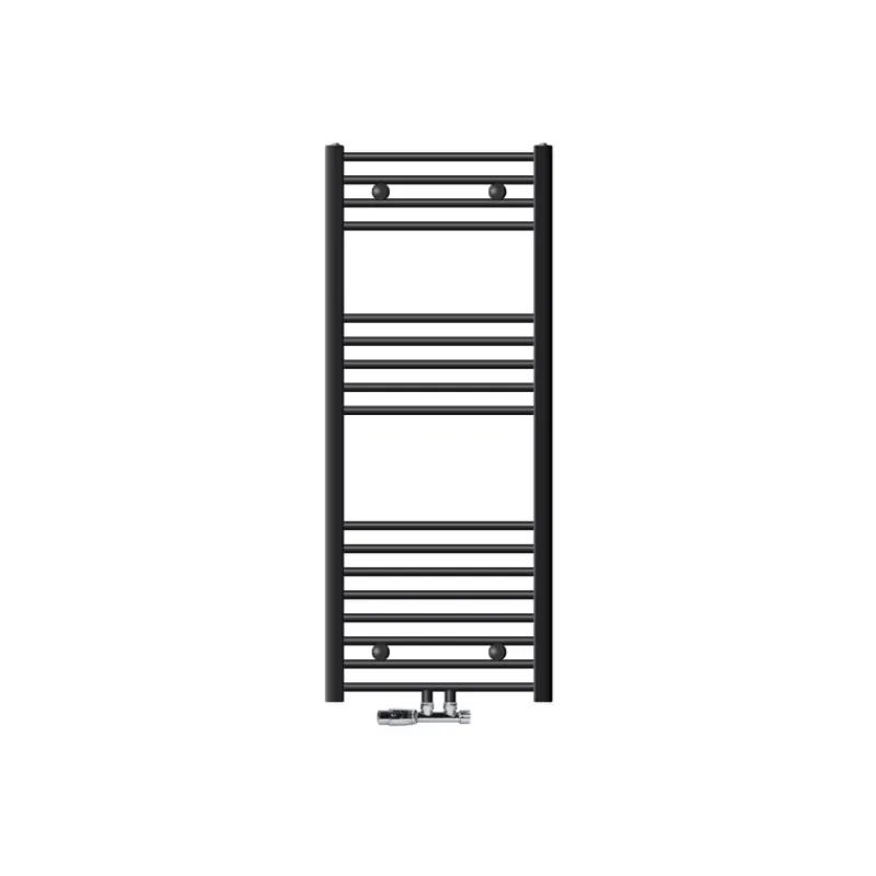 Badheizkörper Mittelanschluss 500x1200 mm Anthrazit gerade mit Wand Anschlussgarnitur LuxeBath-ECD Germany Discount