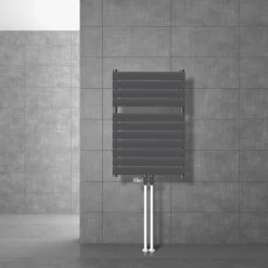 Badheizkörper Mittelanschluss 600x800 mm Anthrazit mit Boden Anschlussgarnitur LuxeBath-ECD Germany Best