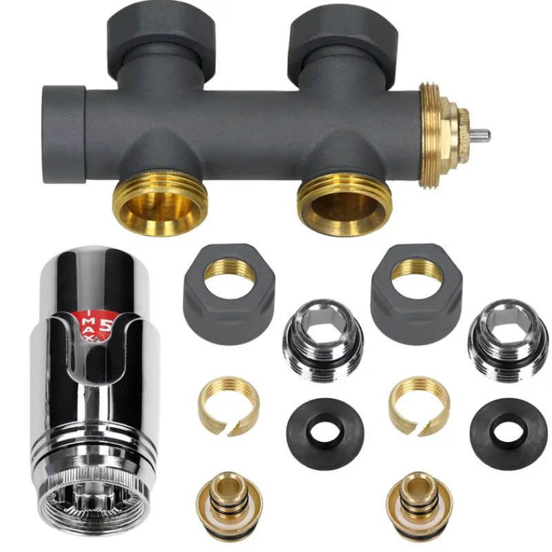 Badheizkörper Mittelanschluss 600x800 mm Anthrazit mit Boden Anschlussgarnitur LuxeBath-ECD Germany Best