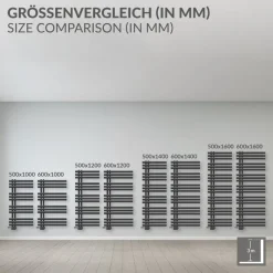 Badheizkörper Mittelanschluss 500x1000 mm Anthrazit mit Boden Anschlussgarnitur LuxeBath-ECD Germany Outlet