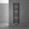 Badheizkörper Mittelanschluss 300x1400 mm Anthrazit gerade mit Wand Anschlussgarnitur LuxeBath-ECD Germany Outlet