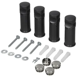 Badheizkörper Mittelanschluss 300x1400 mm Anthrazit gerade mit Wand Anschlussgarnitur LuxeBath-ECD Germany Outlet