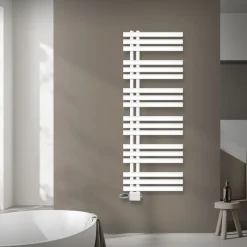 Badheizkörper Mittelanschluss 500x1400 mm Weiß mit Universale Anschlussgarnitur LuxeBath-ECD Germany Outlet