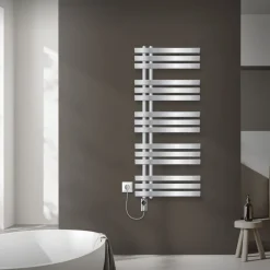 Badheizkörper Mittelanschluss 500x1200 mm Chrom mit Heizstab 1200W LuxeBath-ECD Germany Outlet
