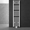 Badheizkörper Mittelanschluss 400x1800 mm Weiß gerade mit Boden Anschlussgarnitur LuxeBath-ECD Germany