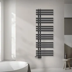 Badheizkörper Mittelanschluss 500x1400 mm Anthrazit mit Universale Anschlussgarnitur LuxeBath-ECD Germany Hot