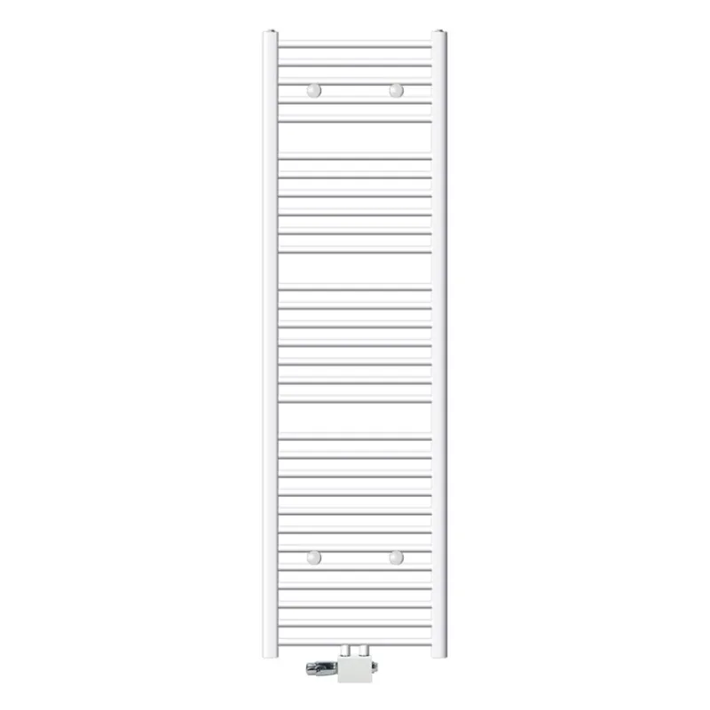 Badheizkörper Mittelanschluss 500x1800 mm Weiß gerade mit Universal Anschlussgarnitur LuxeBath-ECD Germany Best