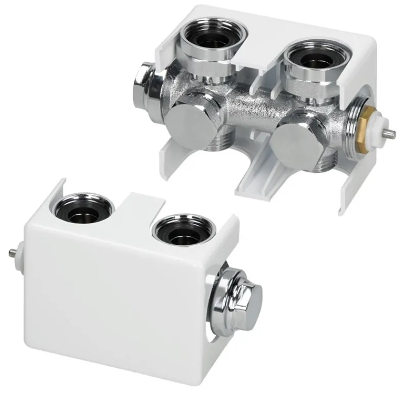 Badheizkörper Mittelanschluss 500x1800 mm Weiß gerade mit Universal Anschlussgarnitur LuxeBath-ECD Germany Best