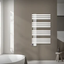 Badheizkörper Mittelanschluss 600x1000 mm Weiß mit Universale Anschlussgarnitur LuxeBath-ECD Germany Hot