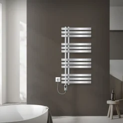 Badheizkörper Mittelanschluss 500x1000 mm Chrom mit Heizstab 600W LuxeBath-ECD Germany