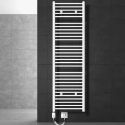 Badheizkörper Sahara mit Heizstab 1200W 500x1800 mm Weiß gerade mit Seitenanschluss-ECD Germany