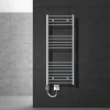 Badheizkörper Sahara mit Heizstab 1200W 500x1200 mm Chrome gebogen mit Seitenanschluss-ECD Germany